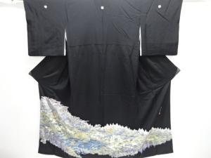 作家物　蘇州刺繍寺院風景模様留袖（比翼付き）